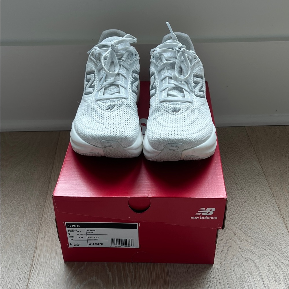 New Balance All-White Mesh Athletic Sneakers